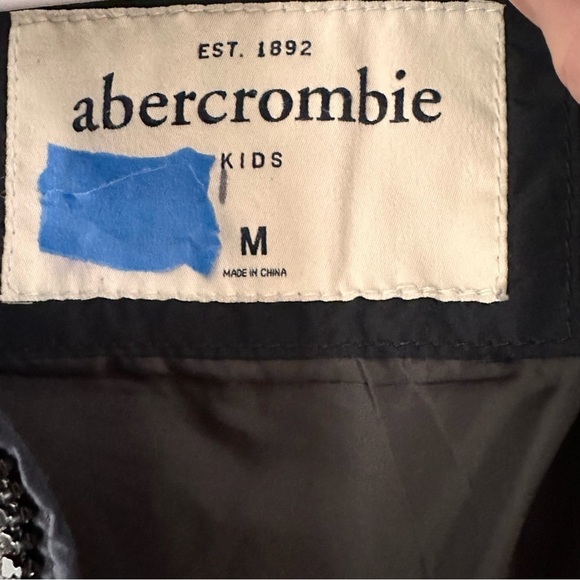 Abercrombie Kids Down/Feather Jacket Puffer Navy Zipper & Button Close Y2K Retro - Picture 6 of 9